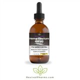 Revival Pharms’ organic CBD tincture for large animals, with peanut butter flavor, castor oil, and eucalyptol, calms big dogs and supports healthy joints.