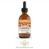 Revival Pharms’ organic CBD tincture for small animals, with peanut butter flavor, castor oil, and eucalyptol, calms small dogs or cats and supports healthy joints.
